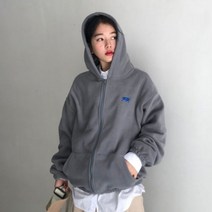 가바바 여성 후드집업 귀여운 북극곰 자수 포인트 데일리 긴팔 티셔츠 G39308