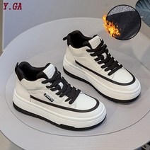 Y.GA 봄 가을 겨울 여성 패션 운동화 여자 키높이 스니커즈 굽높은 캐주얼 슈즈 4.5cm 통굽 미끄럼 방지 편안한 신발 통기성이 좋다