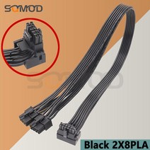 egpu 모듈 형 케이블 2 * GPU de 8 소나무 a 16 3 macho PCIE 50 12VHPWR RTX 4090 파라 EVGA PSU 16AWG 60, 08 Black 2X8PLA_01 30cm