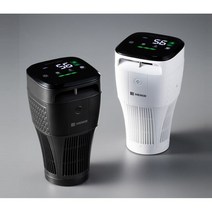 헤니르 국산 차량용 소형 공기청정기 방향제 LED 원격조정 초미세먼지 측정기 헤파필터, 화이트