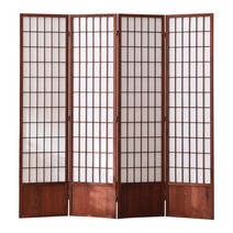 한옥 파티션 전시 가벽 가림막 드레스룸 공간분리 거실 4폭, 4폭 높이200x44cm마호가니색