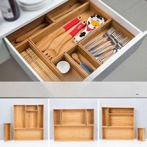 보관함 다용도 수저트레이 서랍 대나무 싱크대 주방 원목, 길이너비 605 455mm 세트 서랍 보관함