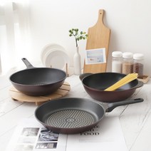 [KT알파쇼핑][1+1] 키친아트 국내생산 후라이팬 1+1 내맘대로 골라담아!!, 6.와인28cm[파+파]