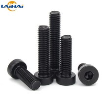 5-10pcs M4 M5 M6 M8 급료 8.8 강철 검정 DIN7984 육각형 소켓 얇은 낮은 짧은 단면도 머리 알렌 모자 나사, M5(10PCS)_12mm
