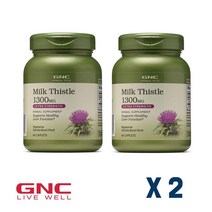 GNC 밀크씨슬 허벌 플러스 Milk Thistle 1300mg 60정 2개, 2