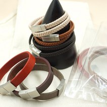 가죽팔찌 DIY키트 가죽팔찌만들기재료, 디자인1번, 03.라이트브라운