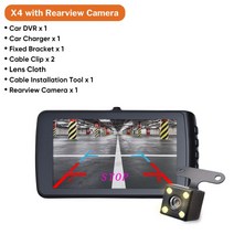 블랙박스가성비 자동차블랙박스 룸미러 추천 4.0In 대시 캠 자동차 DVR 24H HD 1296P 카메라 듀얼 렌즈 비, 02 dual lens_01 32G