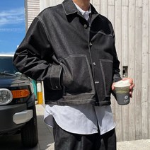 게리오 논페이드 트렌드픽 스티치 생지데님 자켓