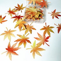 식용 단풍잎 장식 가을 데코 슈가페이퍼 케이크 도너츠 마카롱 꾸미기 나뭇잎 음식 찹쌀종이, 레드밴드그린0.35단풍