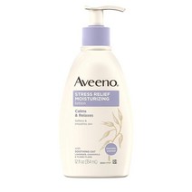 Aveeno 스트레스 릴리프 모이스처라이징 바디로션 라벤더 천연 오트밀카모마일 일랑일랑 에센셜 오일 진정릴랙스 354.9ml, Stress Relief Lotion