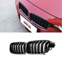 BMW F30 3시리즈 M3 타입 키드니 그릴 올 블랙 3색포인트 신형 두줄그릴 [00162], 3색포인트블랙그릴