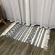 수제 코튼 술 홈 직조 매트 카펫 러그 환영 발 패드 침실 거실 교회기도 목욕 현관, [02] 02