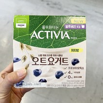 풀무원 액티비아 오트요거트 블루베리 85gx 4 x 3개 보냉백포장, 아이스보냉백포장
