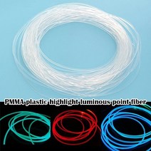 광섬유 무드등 긴 1M PMMA 측면 선 케이블 1.5mm 2mm 3mm 직경 조명