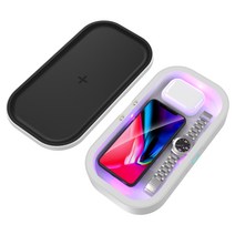 이지쉐어 멀티 UV Sterilizer Portable UV Light Cell Phone Wireless Charger Sterilizer Box 무선 스마트폰 충전기, 블루