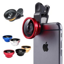 스마트폰 광각렌즈 슈퍼 와이드 0.4X 셀카렌즈, 레드