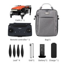 촬영용드론 가성비 cfly faith 2 pro gps 3축 짐벌 fpv drone quadcopter c-fly faith2 접을 수 있는 헬리콥터 4k 비디오 입문용 140, 협력사, 주황색-1배터리