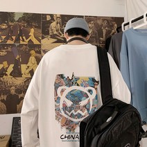 반팔 티셔츠 남성 여름 트렌드 남성 2022 년 새로운 느슨한 반팔 자켓 면화 만화 프린트 티셔츠