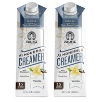 캘리피아팜스 아몬드 밀크 크리머 코코넛 포함 바닐라 데어리 프리 비건, 2개, 946ml