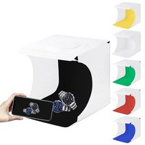 포토부스 촬영용턴테이블 포토박스 뒷배경 유튜브장비 puluz 20cm Deskrop 사진 조명 스튜디오 촬영 텐트 상자 키트 6 색 배경막 사진 미니 스튜디오 상자, 하얀