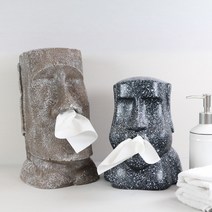 모아이 석상 휴지 케이스 2type 재밌는 각 티슈 커버 디스펜서, 코로나오는모아이, 1개