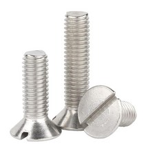 M2 50개 접시 머리 일자 볼트 GB68 스테인리스 스틸 서스 304 플랫 카운터 싱크 헤드 나사 볼트, M2 (50pcs), 10mm