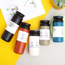 텀블러 보온보냉 350ml 500ml 각인 라벨 제작 가능, 5트라벨350ml-카키
