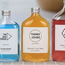 뉴마켓 납작 유리병 A 250ml 58개 (약 가로 8.4cm x 세로 4.2cm x 높이 16cm 마개 2.8cm)