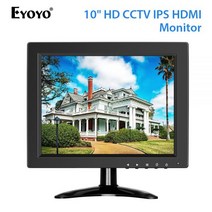 Eyoyo-10 인치 보안 CCTV 모니터 소형 휴대용 HDMI LCD 모니터 IPS HD 1024x768 4:3 BNC VGA AV 입력 PC Raspbe, 미국 플러그
