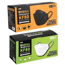 엠플러스 KF80 마스크 개별포장 대형 블랙 화이트, KF80블랙 1매입x50