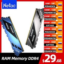 데스크탑 ram 메모리 netac ddr4 16gb 8 gb memoria ddr4 3200mhz ddr4 rgb 3600mhz 2666mhz xmp 288pin for amd, 씨엔, RGB 3200MHz 16GB x2