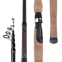 1호대 Sougayilang 텔레스코픽 낚싯대 1.8-2.7M 코르크 손잡이 탄소 섬유 낚싯대 울트라 라이트 스피닝/캐, 02 빨간_01 1.8m