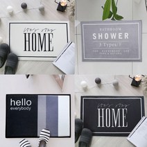 모던 북유럽 플란넬 주방 욕실 현관 발매트 60x40cm, 홈 화이트