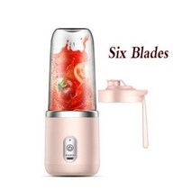 미니믹서기 가정용믹서기 더블 컵 다기능 usb 과일 믹서 과즙 짜는기구 휴대용 전기 과즙 믹서기 과일 과즙 컵 식품 밀크 쉐이크 주스 메이커, 핑크 1 컵
