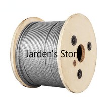 316 스테인리스 스틸 와이어 로프 강한 장력 부드러운 낚시 리프팅 케이블 건설 빨랫줄 100m 150m 300m 3.2mm 1*19, 3.300M x 3.2MM