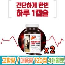 간에좋은 밀크씨슬 고함량 실리마린 지방간 간수치 낮추는 피곤할때 간기능 개선 간건강 영양제 약 2개월분 대용량 식약처 인증 간영양제 피로회복제 무기력 만성피로 피곤할때 먹는 음식, 2상자(120캡슐) 4개월분_사은품패치, 4개