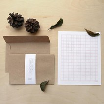 [문구조아] 핑크풋 원고지 편지지 봉투 세트, 9개