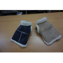 [강아지 무스탕]연카멜 차콜 스웨이드 덤블링 안감 무스탕