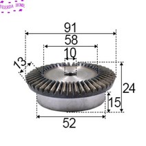 마이터기어 1세트 1.5M-톱니 금속 우산 베벨 기어 90 도 4 :1 변속기 직경: 91mm/24mm (구멍 d:10mm/8mm), 한개옵션0, 한개옵션0