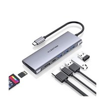 LENTION USB C 멀티포트 허브 4K HDMI 3 3.0 SD/Micro SD 카드 리더 100W PD 호환 2022-2016 맥북 Pro New MAC 맥 Air 기타 T, Space Gray LENTION