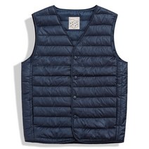 모니즈 S~3XL 공용 브이넥 경량 패딩 조끼 빅사이즈 베스트 PVT055