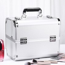 마츠리센 메이크업박스 미용가방, 화이트 실버