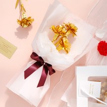 가정의 달 선물 카네이션 24K 골드 도금 꽃다발 용돈박스 플라워 액자형 현금박스, 골드 반전 용돈박스