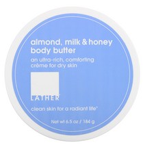 Lather 아몬드 우유 허니 바디 버터 6.5 oz (184 g) 1팩