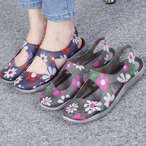 그린섬 oem 2cm 꽃무늬 펀칭 말랑한바닥 플랫 젤리슈즈 물놀이 가벼운