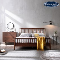 잉글랜더 바흐 아카시아 원목 침대(Sweet Slumber 9존 매트-Q)