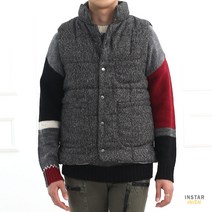 남자 보카시 조끼 패딩 남자 가을 겨울 코디 베이직 진그레이 웰론 보온 니트 조끼 베스트
