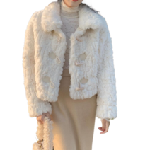 Baocn 여자 밍크 코트 가을 겨울 떡볶이 모피 하프 코트 23705