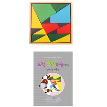 소근육 정사각 도형 학습 교구+교재 6세용 수학시간 인지기능 유치원, (교재)도형분할-정사각형퍼즐