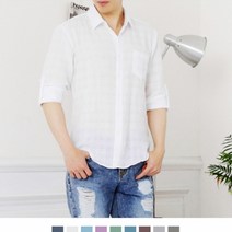 린넨 라이크 포켓 롤업 셔츠 남방 120size